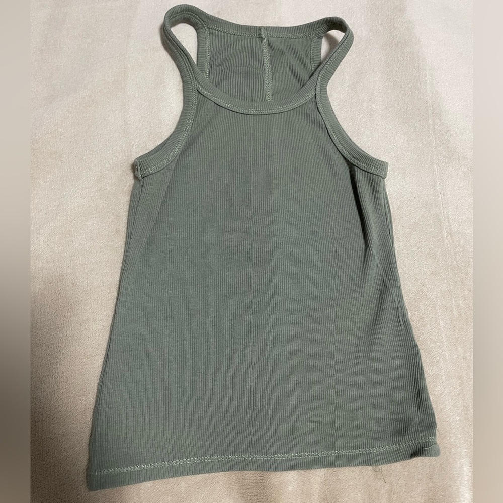 Style Addict Ribbed Green Tank Basic - image 1